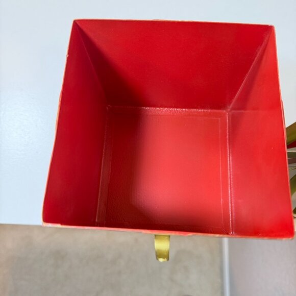 BALLARD DESIGNS Gift Box Stocking Hanger Harlequin Metal Bow Box RARE RETIRED! - Picture 4 of 15